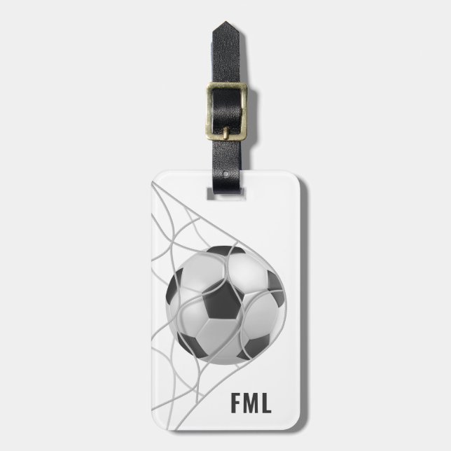 Custom text Soccer Goal luggage tag (Front Vertical)