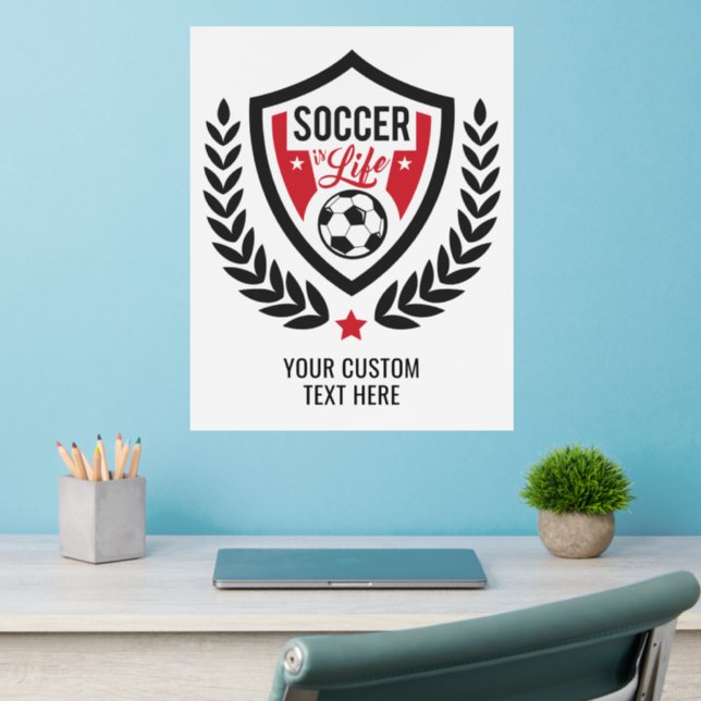 Custom Text Soccer Logo Wall Decal (Home Office 2)