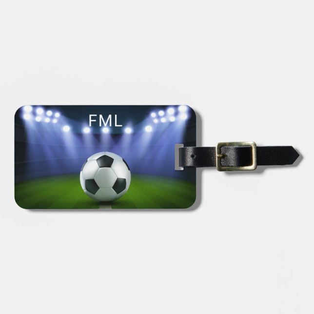 Custom text Soccer Stadium luggage tag (Front Horizontal)