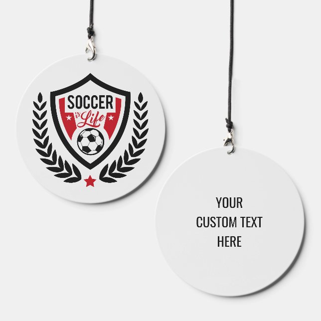 Custom Text Soccer Wind Chime (Front & Back)