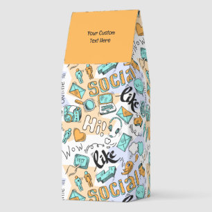 Custom Text Social Media Pattern Roasted Coffee