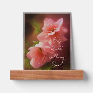 Custom text Soft glow pink blossoms poster Picture Ledge