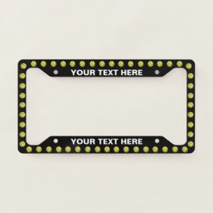 Custom Text Softball Pattern License Plate Frame