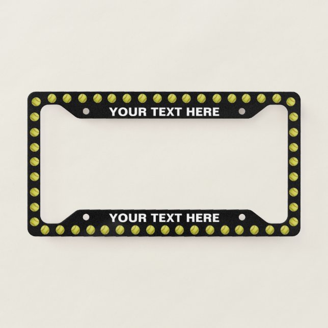 Custom Text Softball Pattern License Plate Frame (Front)