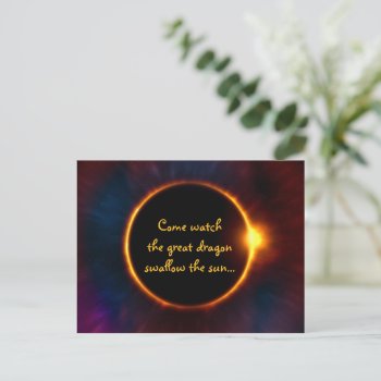 Custom Text Solar Eclipse Party Invitation by Angharad13 at Zazzle