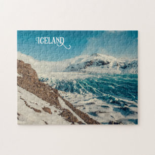 Custom Text Solheimajokull, Iceland Jigsaw Puzzle