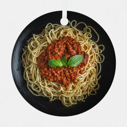 Custom text Spaghetti Metal Ornament