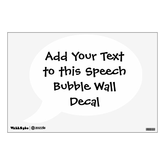 Custom Text Speech Bubble Wall Decal (Front)