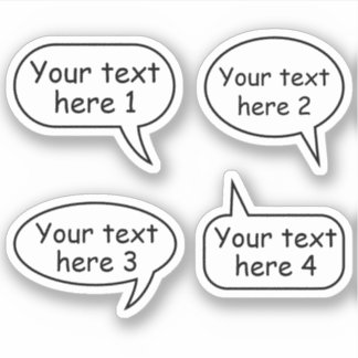 Custom text speech word bubbles sticker
