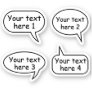 Custom text speech word bubbles sticker