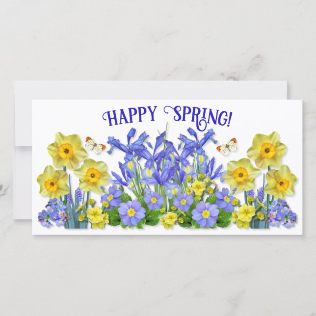 Custom Text Spring Flowers and Butterflies  (Front)