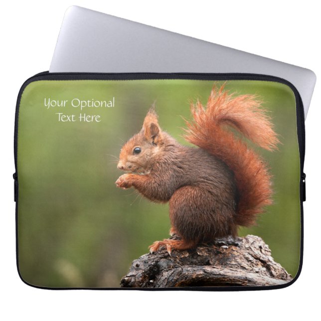 Custom Text Squirrel Laptop Sleeve (Front)