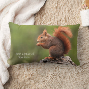 Custom Text Squirrel Lumbar Pillow