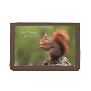 Custom Text Squirrel Tri-fold Wallet