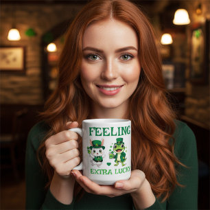 Custom Text St. Patrick's Day Frog and Bunny Coffee Mug