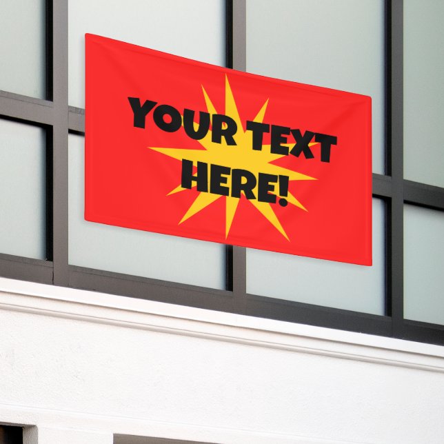 Custom Text Starburst Banner (Outside Building)