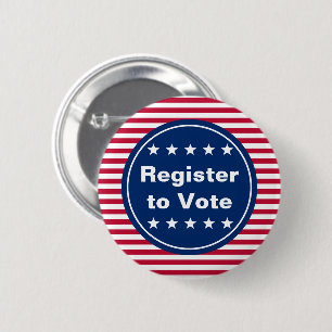 Custom Text Stars and Stripes Register to Vote Button