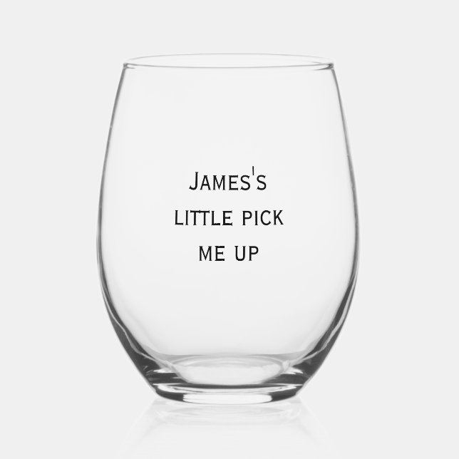 Custom Text Stemless Wine Glass (Front)