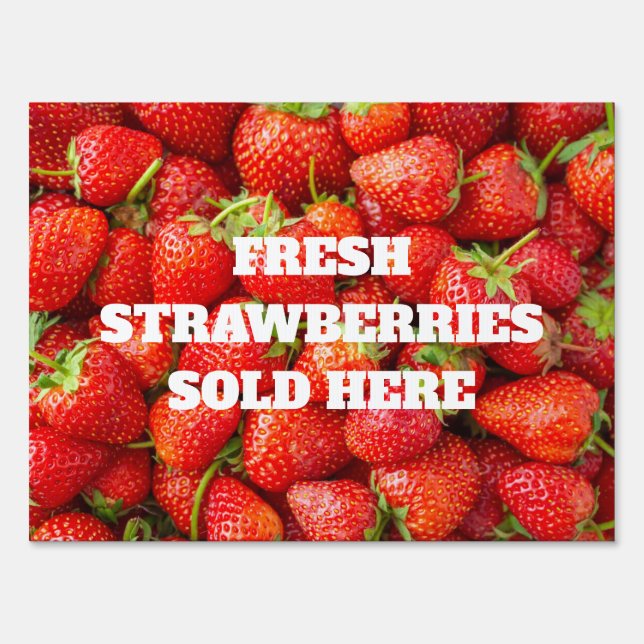 Custom Text Strawberries Sign (Front)
