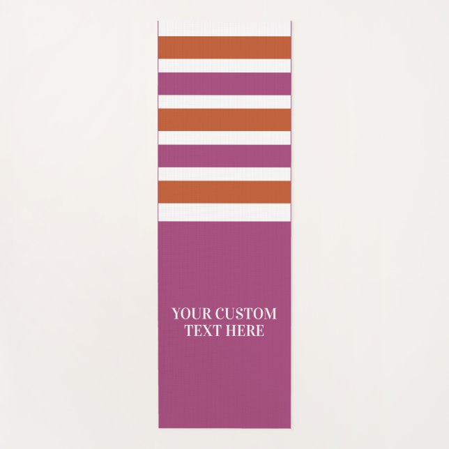 Custom text Stripes Pattern yoga mat (Front)