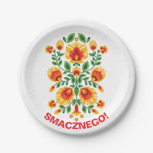 Custom text💛🧡❤️Stunning polish Folk Wycinanki  Paper Plates