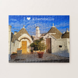 Custom text, stunning town of Alberobello, Puglia Jigsaw Puzzle