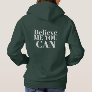 Custom Text Stylish Modern Minimal Women Green Hoodie
