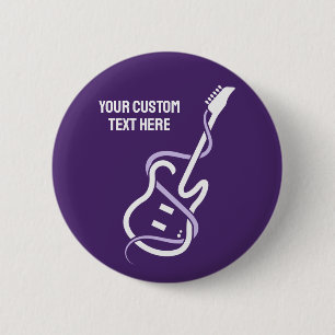 Custom Text Stylized Guitar Button