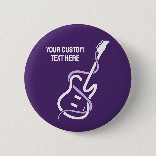 Custom Text Stylized Guitar Button (Front)