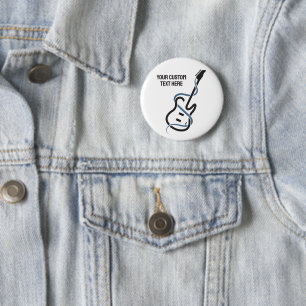 Custom Text Stylized Guitar Button