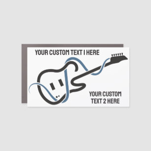 Custom Text Stylized Guitar Car Magnet