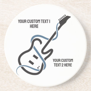 Custom Text Stylized Guitar Coaster