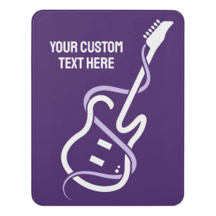 Custom Text Stylized Guitar Door Sign