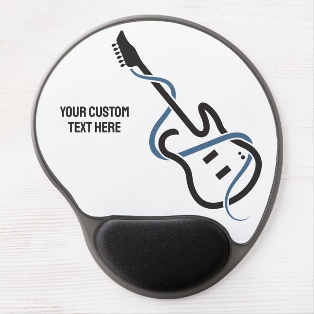 Custom Text Stylized Guitar Gel Mouse Pad (Front)