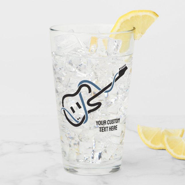 Custom Text Stylized Guitar Glass (Back Ice)
