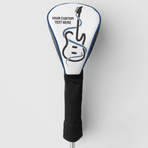 Custom Text Stylized Guitar Golf Head Cover