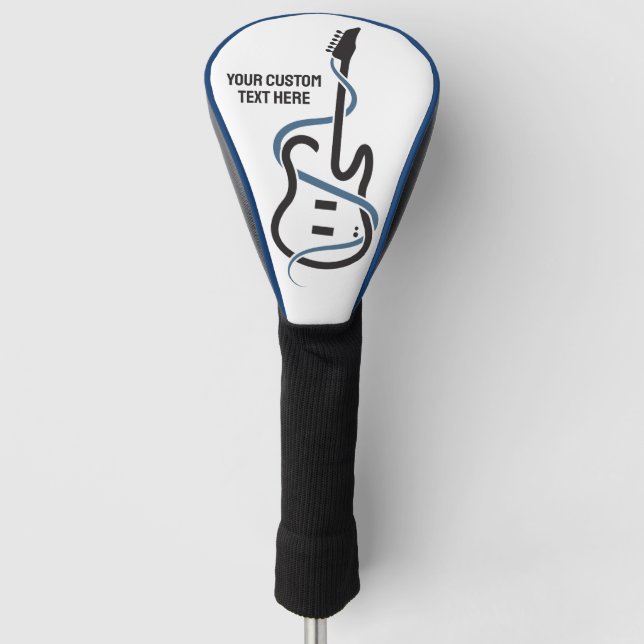 Custom Text Stylized Guitar Golf Head Cover (Front)