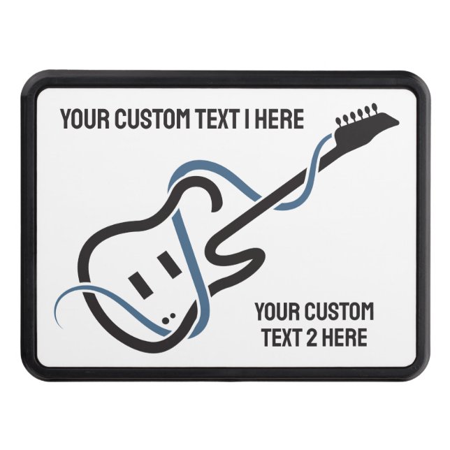 Custom Text Stylized Guitar Hitch Cover (Front)