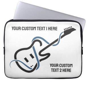 Custom Text Stylized Guitar Laptop Sleeve