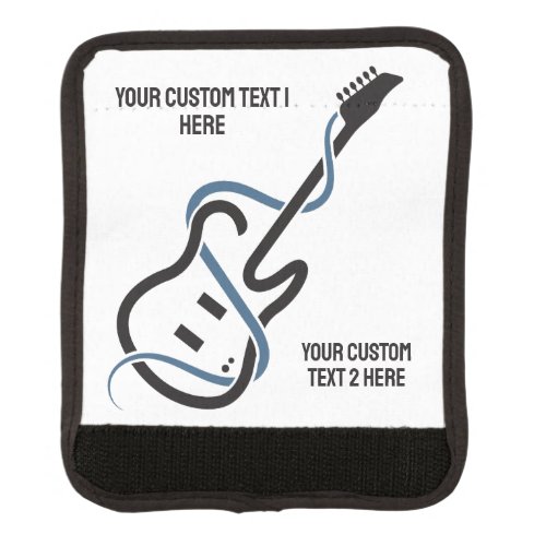 Custom Text Stylized Guitar Luggage Handle Wrap