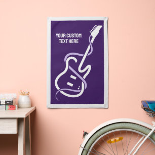 Custom Text Stylized Guitar Pennant