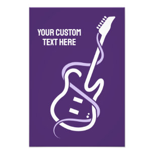 Custom Text Stylized Guitar Photo Print