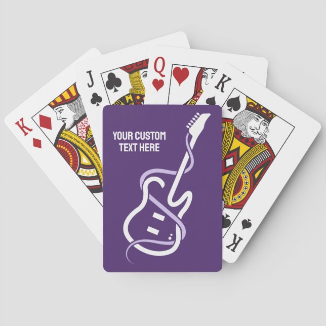 Custom Text Stylized Guitar Poker Cards (Back)