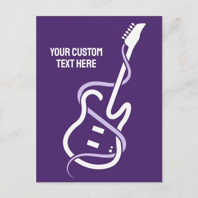 Custom Text Stylized Guitar Postcard (Front)