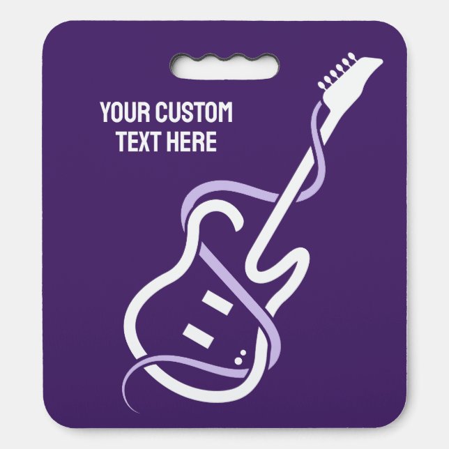 Custom Text Stylized Guitar Seat Cushion (Front Vertical)