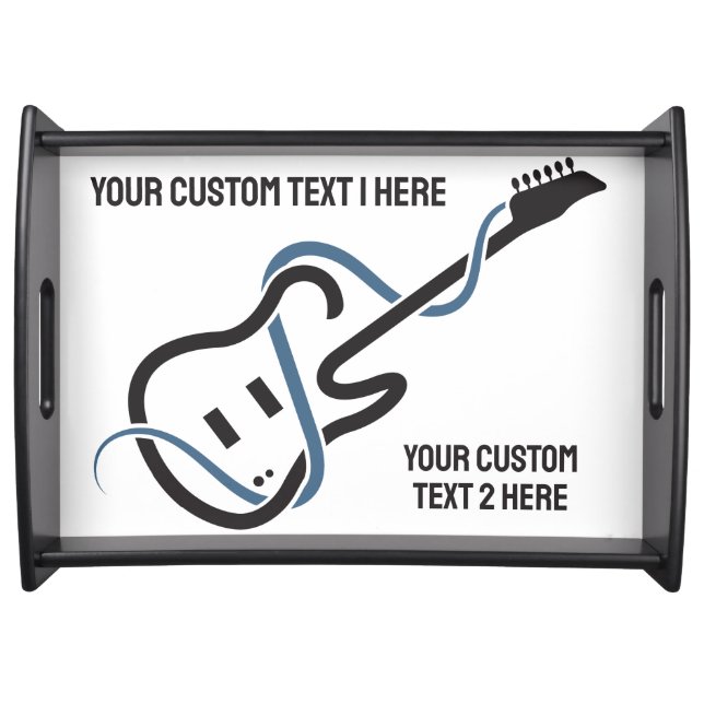 Custom Text Stylized Guitar Serving Tray (Front)