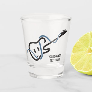 Custom Text Stylized Guitar Shot Glass
