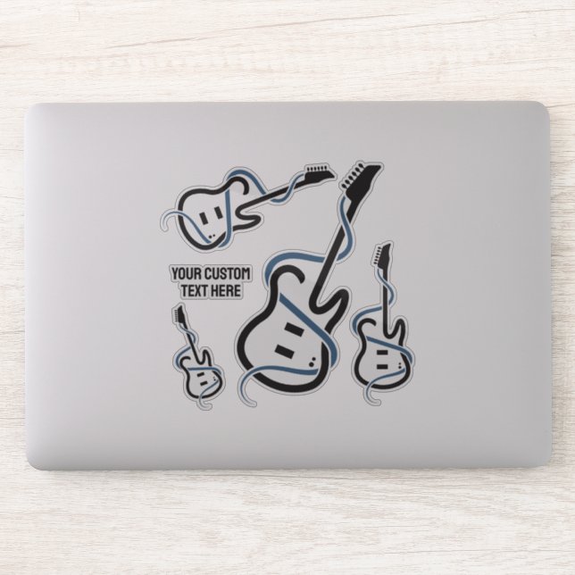 Custom Text Stylized Guitar Sticker (Computer)