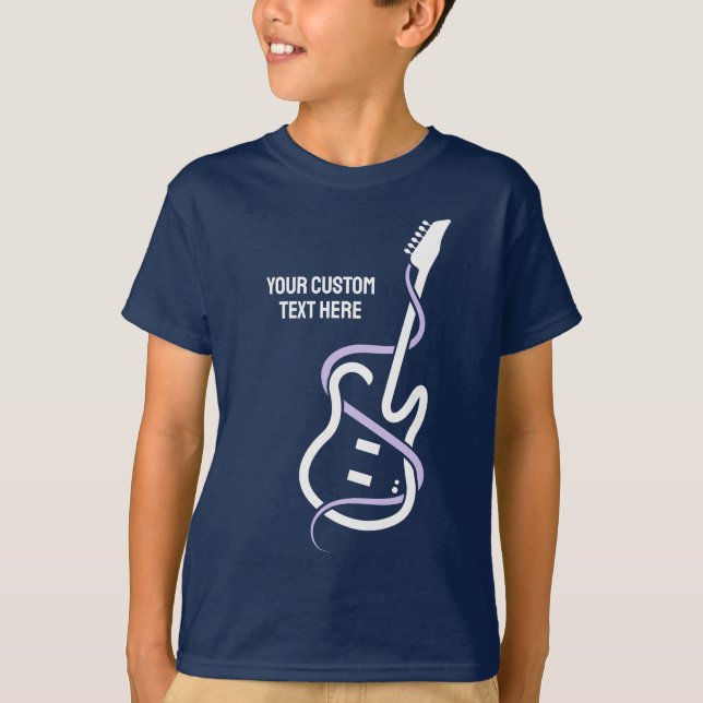 Custom Text Stylized Guitar T-Shirt (Front)
