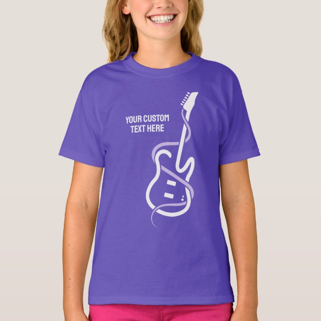 Custom Text Stylized Guitar T-Shirt (Front)